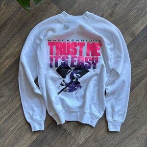 vintage vtg rare ski crewneck Breckinridge “trust me its easy…not” sweatshirt L